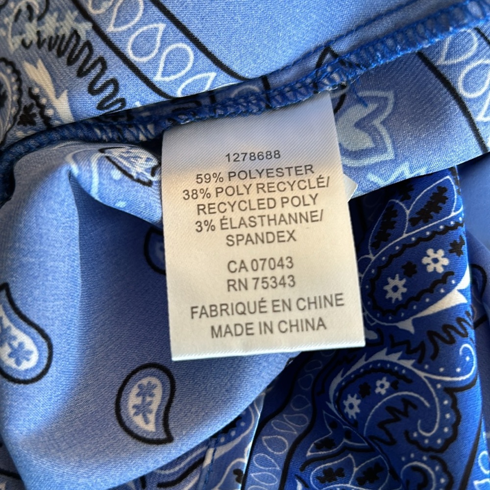 Rachel Zoe stretch paisley bandana kerchief print long sleeve blouse S - Picture 4 of 6